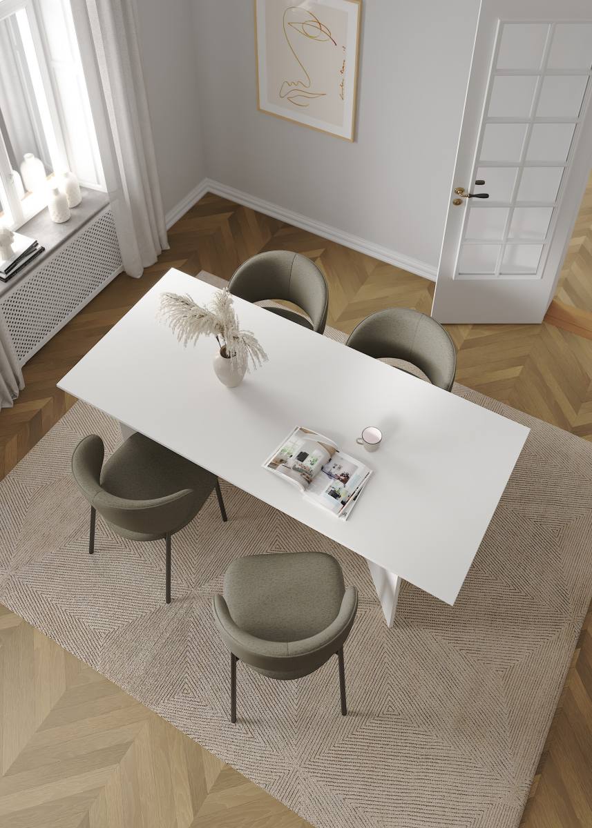 TVILUM Family Spisebord 90x200 cm, hvid, produktbillede 5 af 5, Spiseborde hos HomeNordic