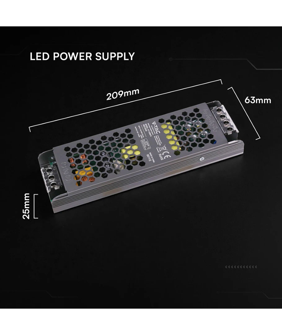 200W / 12V DC strømforsyning til LED strips, produktbillede 5 af 10, Strømforsyninger hos HomeNordic