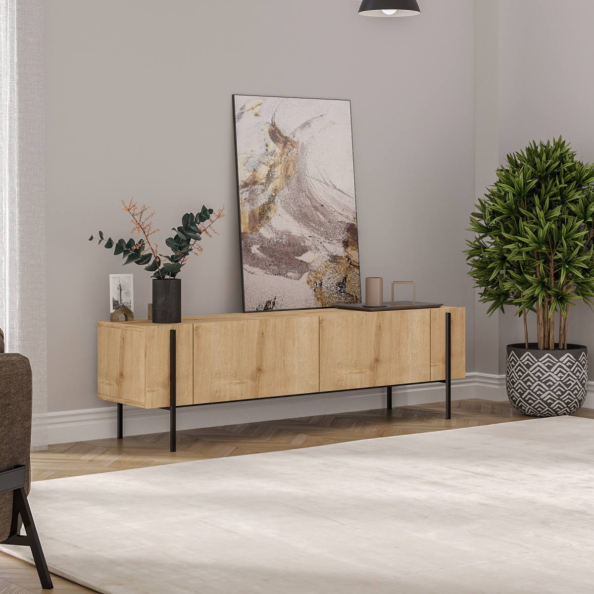 NORDVÄRK Herman TV-bord, m. 2 låger, produktbillede 7 af 8, TV-borde hos HomeNordic
