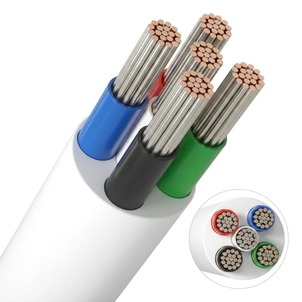 20m RGBW kabel, hvid rund, LED-strips hos HomeNordic