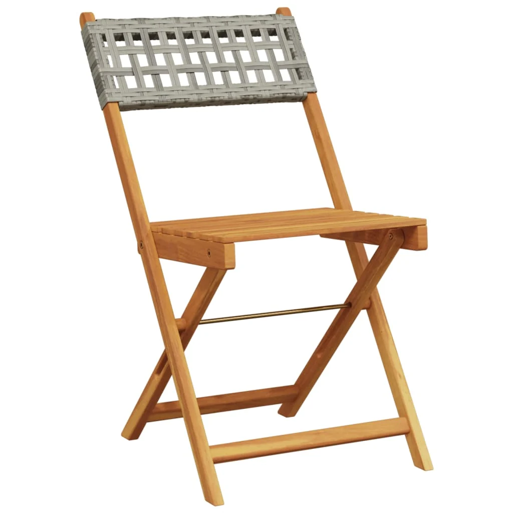 Bistrostole Massivt Akacietræ Og Polyrattan, produktbillede 4 af 22, Havestole i akacietræ hos HomeNordic