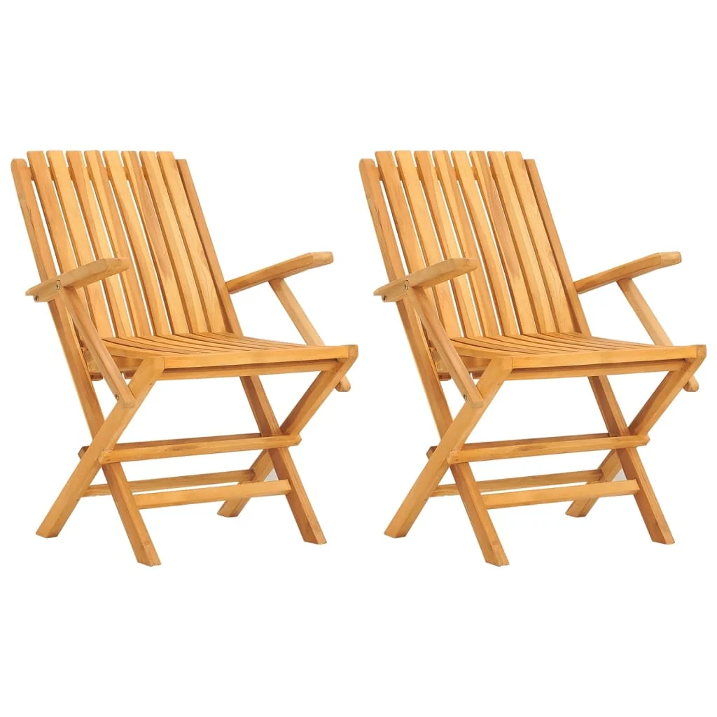 Havestole 61x67x90 Cm Foldbare Massivt Teaktræ, produktbillede 2 af 15, Havestole i teaktræ hos HomeNordic