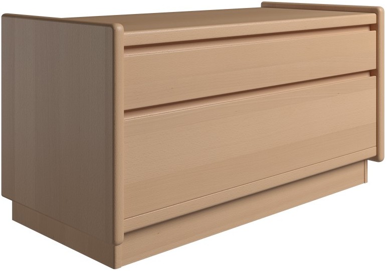 Krone sengebord i bøgefiner 80 cm bred med 2 skuffer, Sengeborde hos HomeNordic