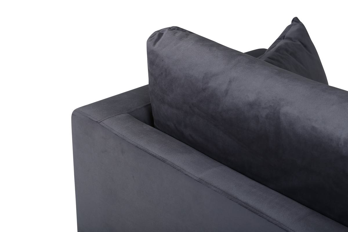 Warden - Lænestol i mørkegrå polyester fløjl, produktbillede 11 af 13, Lænestole hos HomeNordic