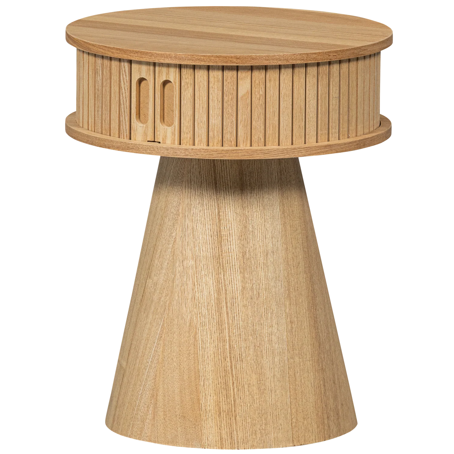 WOOOD - Karri natbord rundt i MDF/fyrretræ, natur, produktbillede 2 af 8, Sengeborde hos HomeNordic