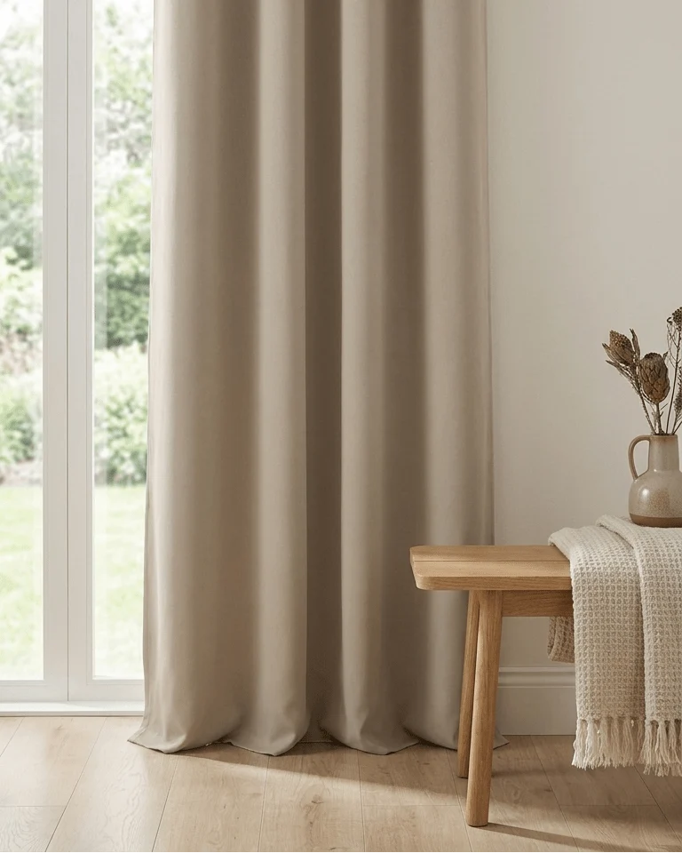 ODELIE - 2 stk. Mørklægningsgardin, Latte Beige, produktbillede 2 af 8, Gardiner hos HomeNordic