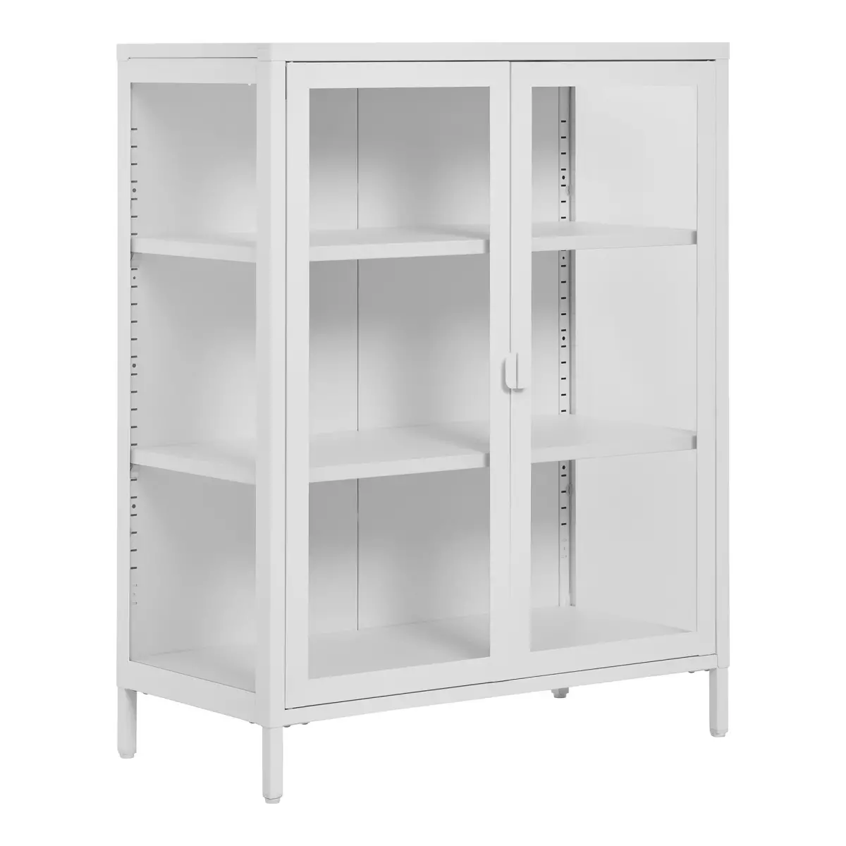 Brisbane Vitrineskab - Vitrineskab, 2 Glaslåger, Stål, Hvid 80X40X101 Cm – billede 2