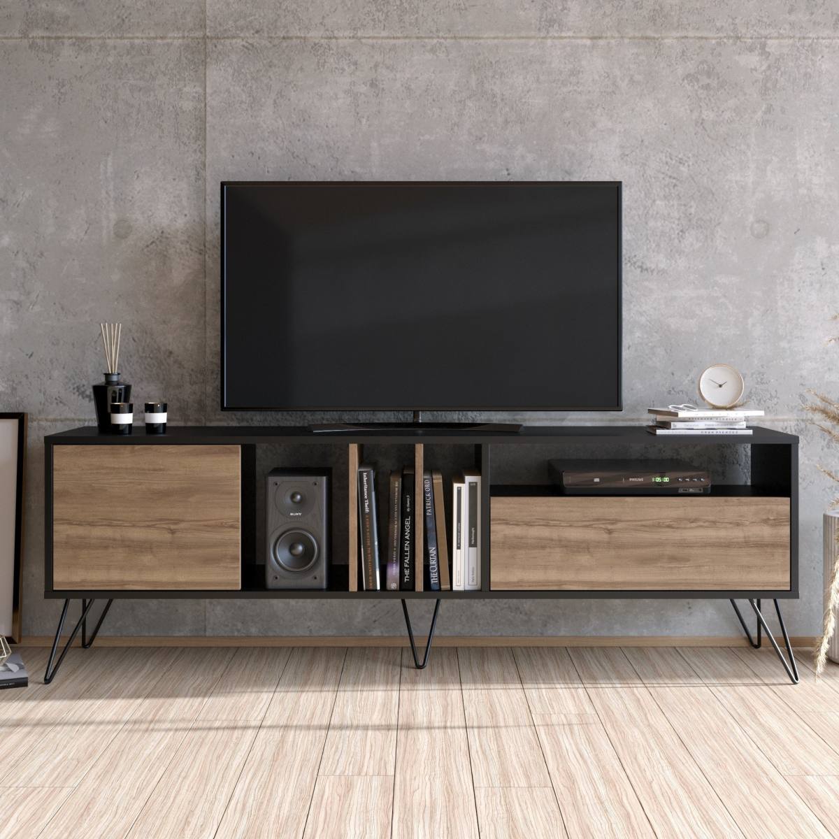 NORDVÄRK Mistico TV-bord, m. 2 låger og 4 rum, produktbillede 5 af 6, TV-borde hos HomeNordic