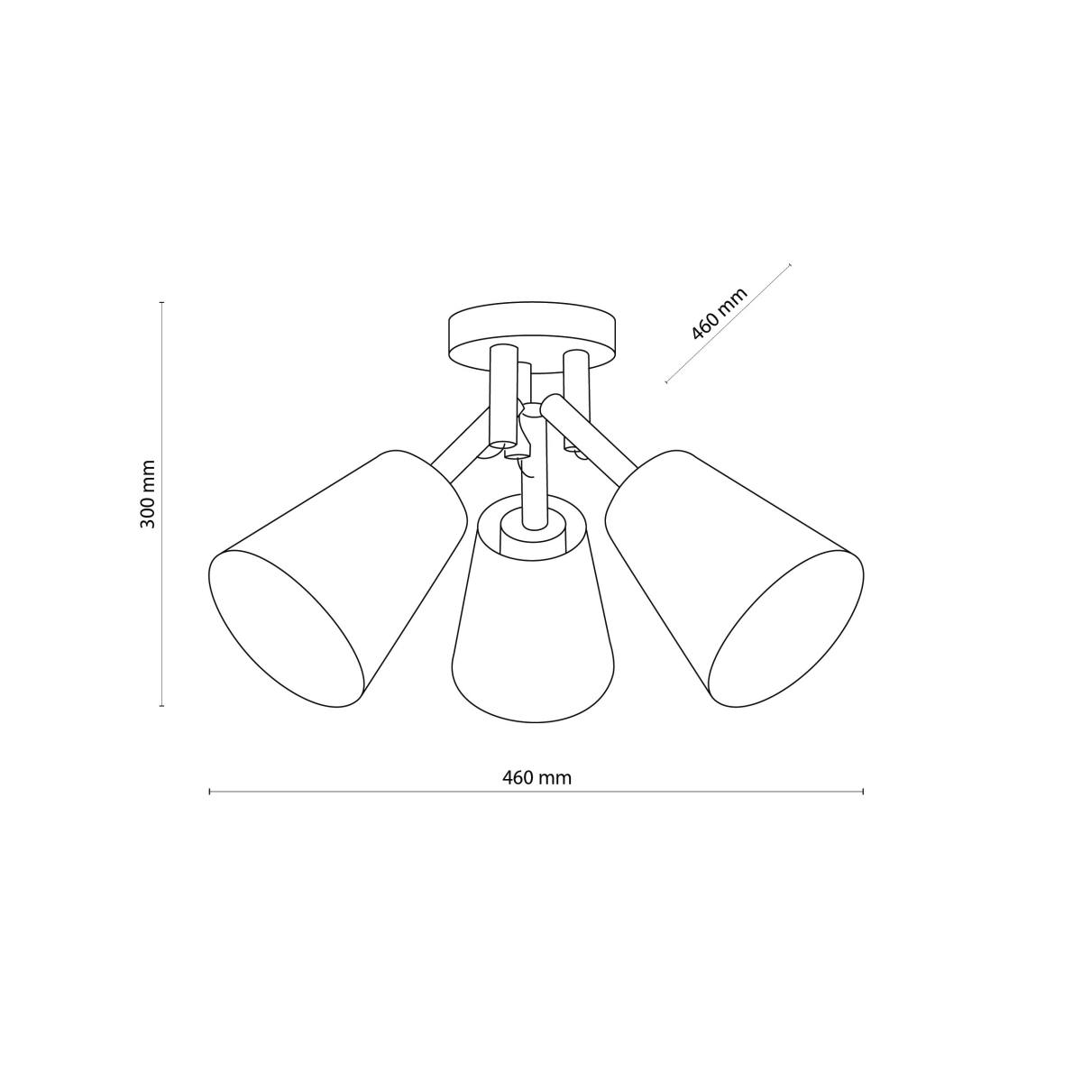 TK Vaio loftlampe, m. 3 skærme, produktbillede 2 af 3, Loftlamper hos HomeNordic