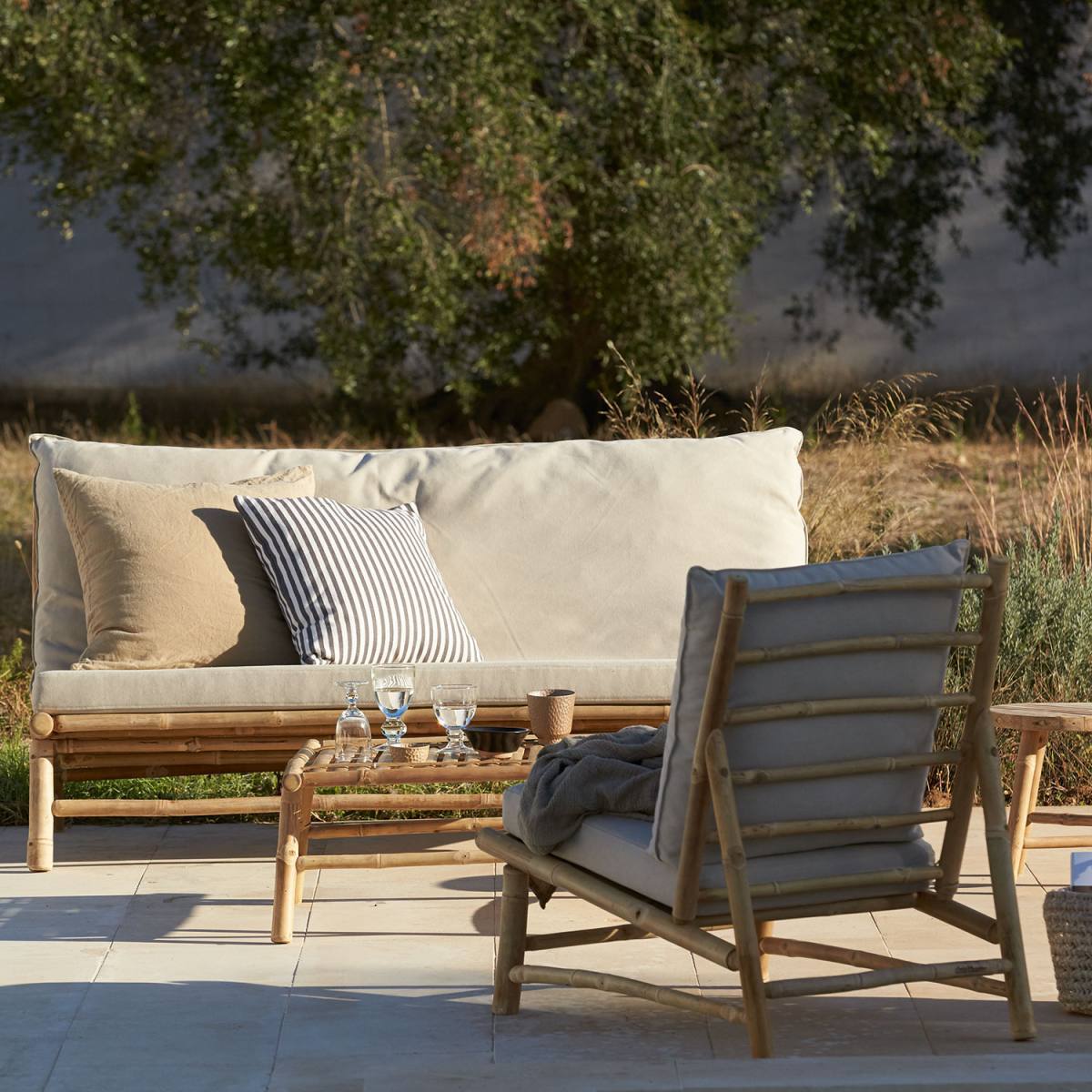 TINE K HOME BAMBUS LOUNGE SOFA SAND HYNDE, produktbillede 2 af 3, Sofaer hos HomeNordic