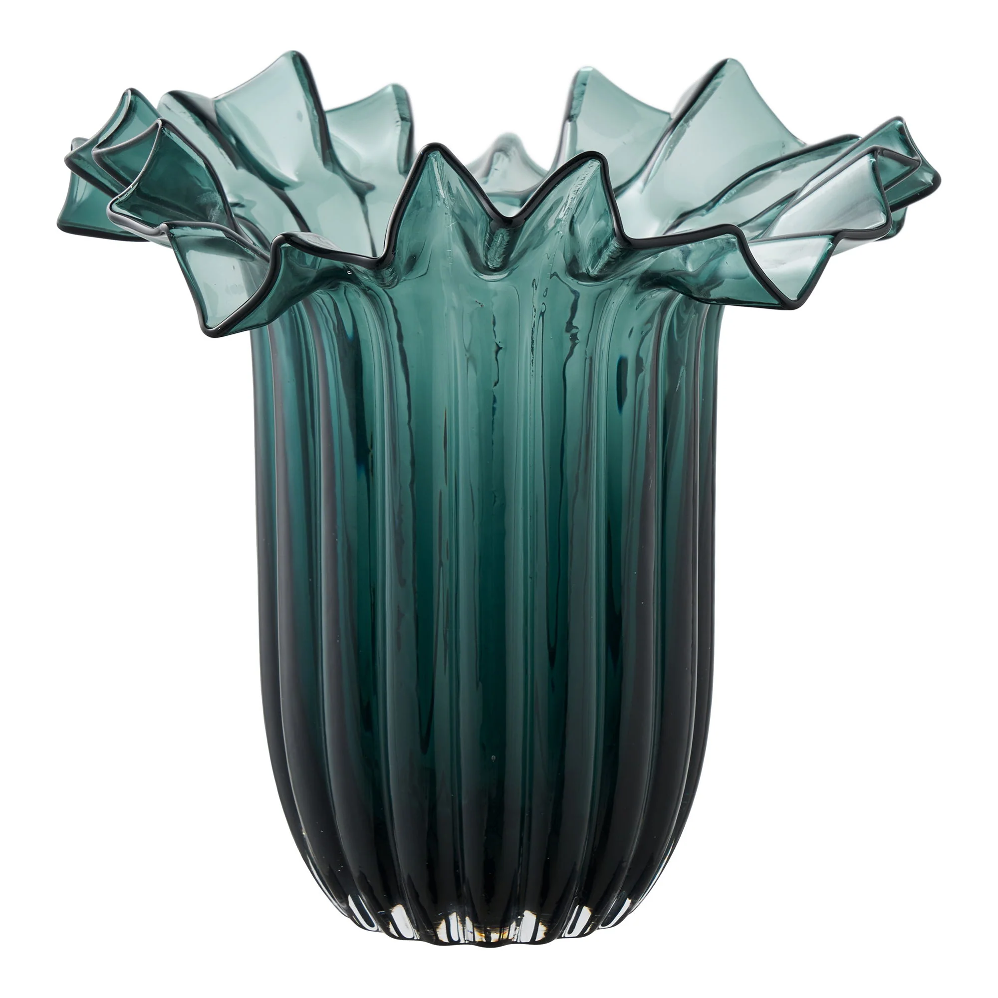 Vase - Vase, Mundblæst Glas, Mørkegrøn Ø25X30 Cm, Vaser hos HomeNordic