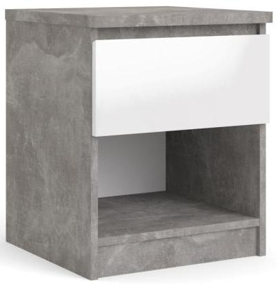 Nibe 40 cm bredt natbord beton look og med 1 skuffe., Kommoder hos HomeNordic