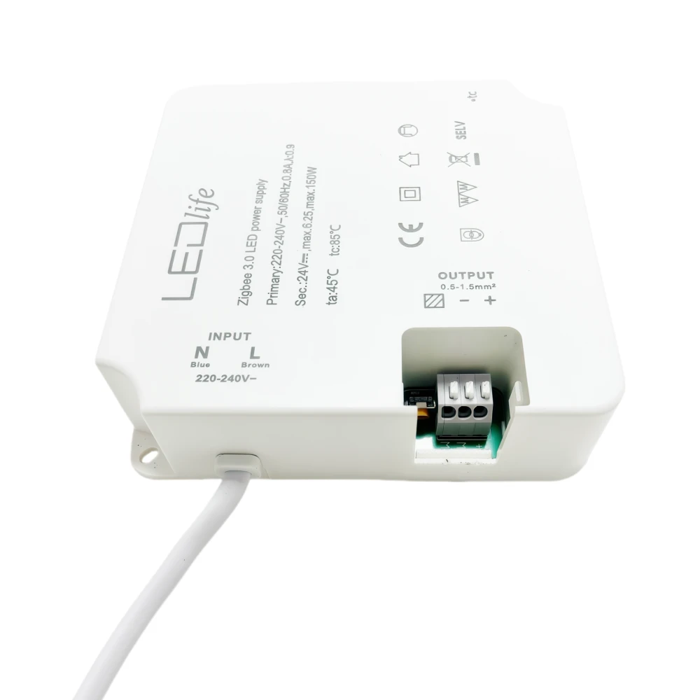 150W / 24V DC Zigbee strømforsyning, Strømforsyninger hos HomeNordic