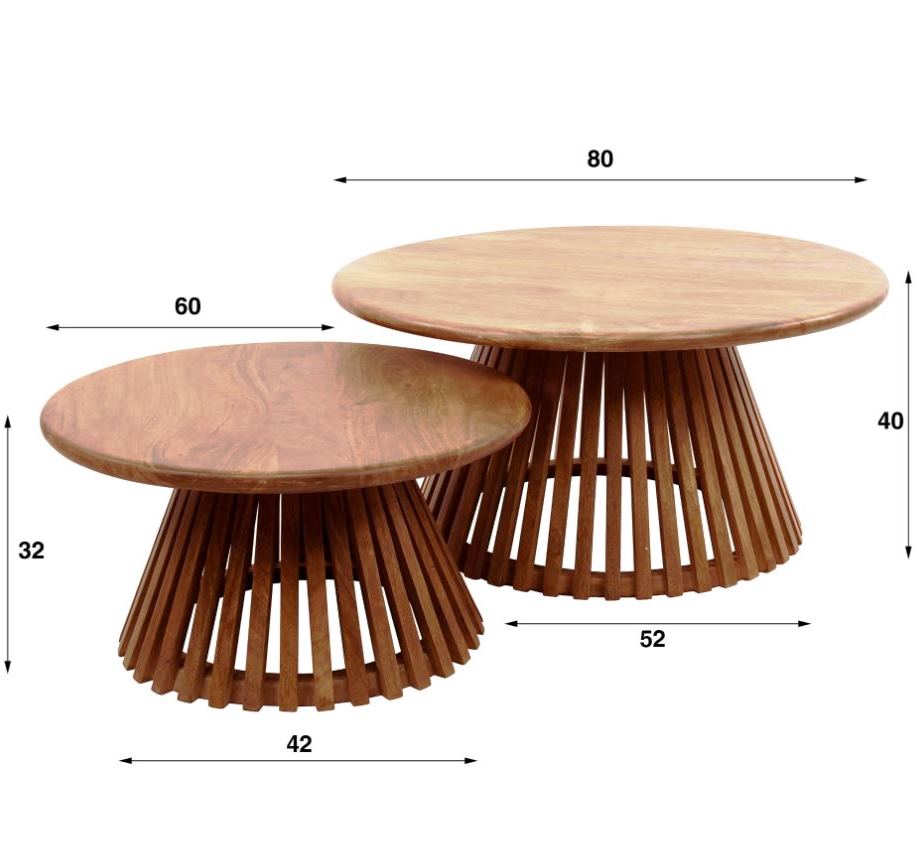 Delta-X - Sofabordssæt i massiv mangeotræ, produktbillede 4 af 4, Moderne designs hos HomeNordic