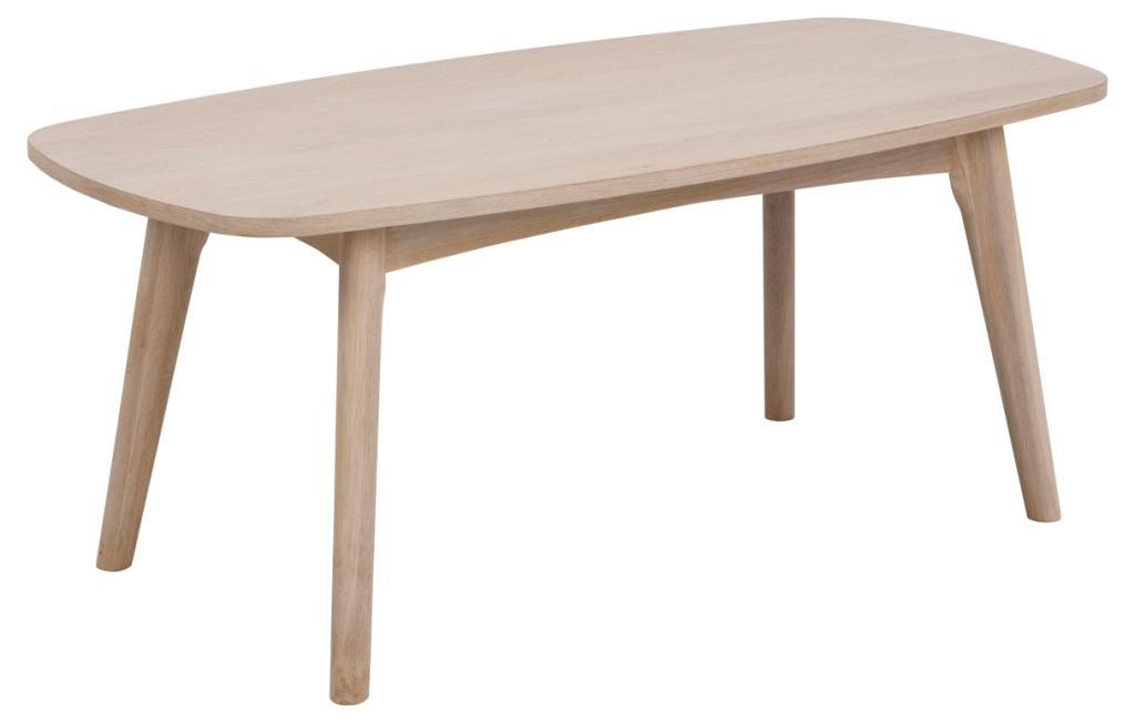 Ambrosius sofabord 118 x 58 cm i hvidpigmenteret egefiner med skrå ben., Sofaborde hos HomeNordic