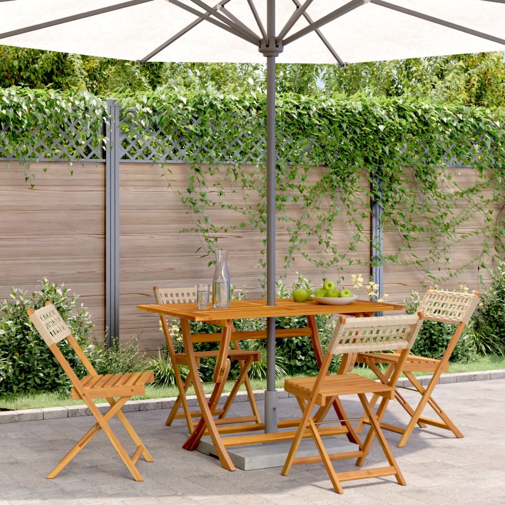 Bistrostole Massivt Akacietræ Og Polyrattan, produktbillede 15 af 22, Havestole i akacietræ hos HomeNordic