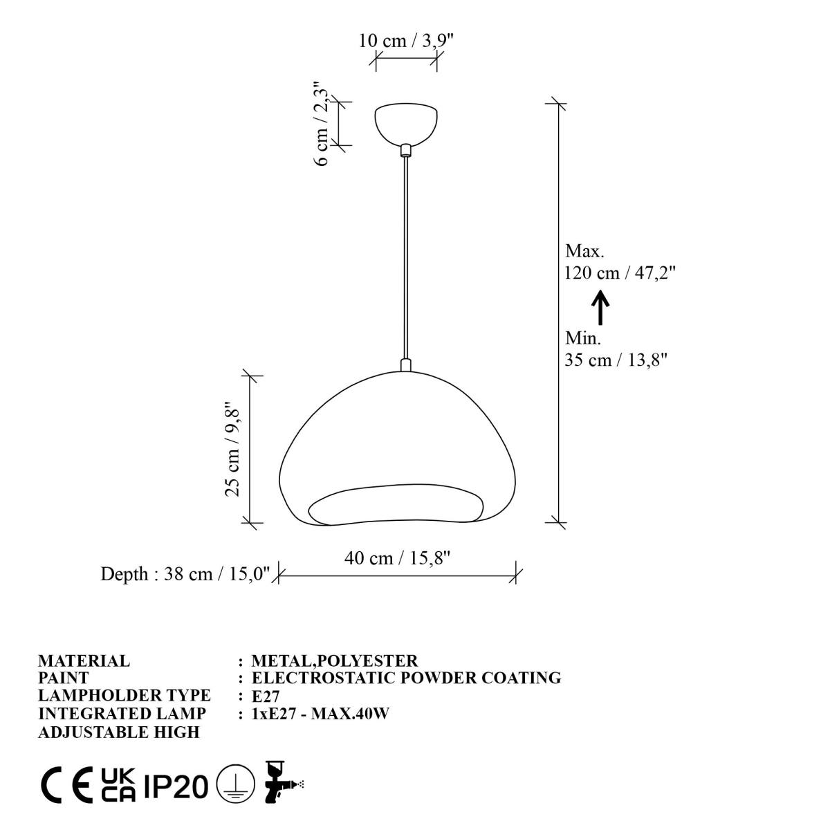 NORDVÄRK Lora-40-Nua loftlampe, produktbillede 2 af 6, Loftlamper hos HomeNordic