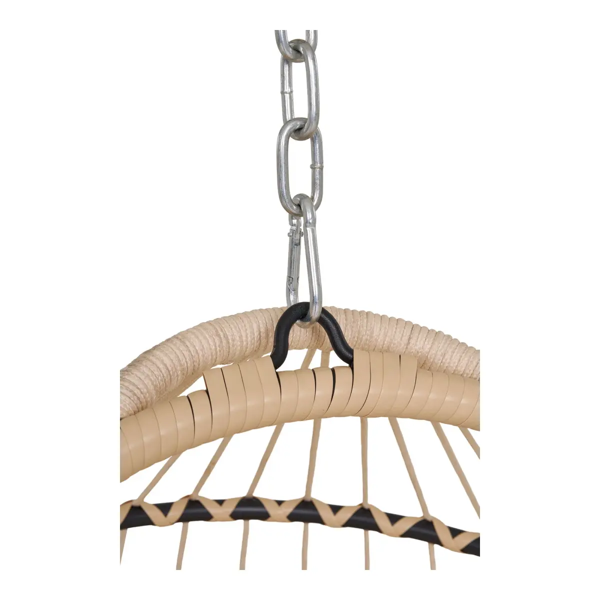 Patras Hængestol - Hængestol, Stål Stativ, Foldbar Sæde, Incl.Hynder, Beige/Grå//Sort 195X117X107 Cm – billede 6