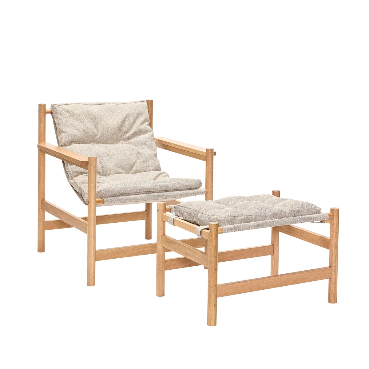 Heritage Lænestol/Fodskammel Natur/beige, Lænestole hos HomeNordic