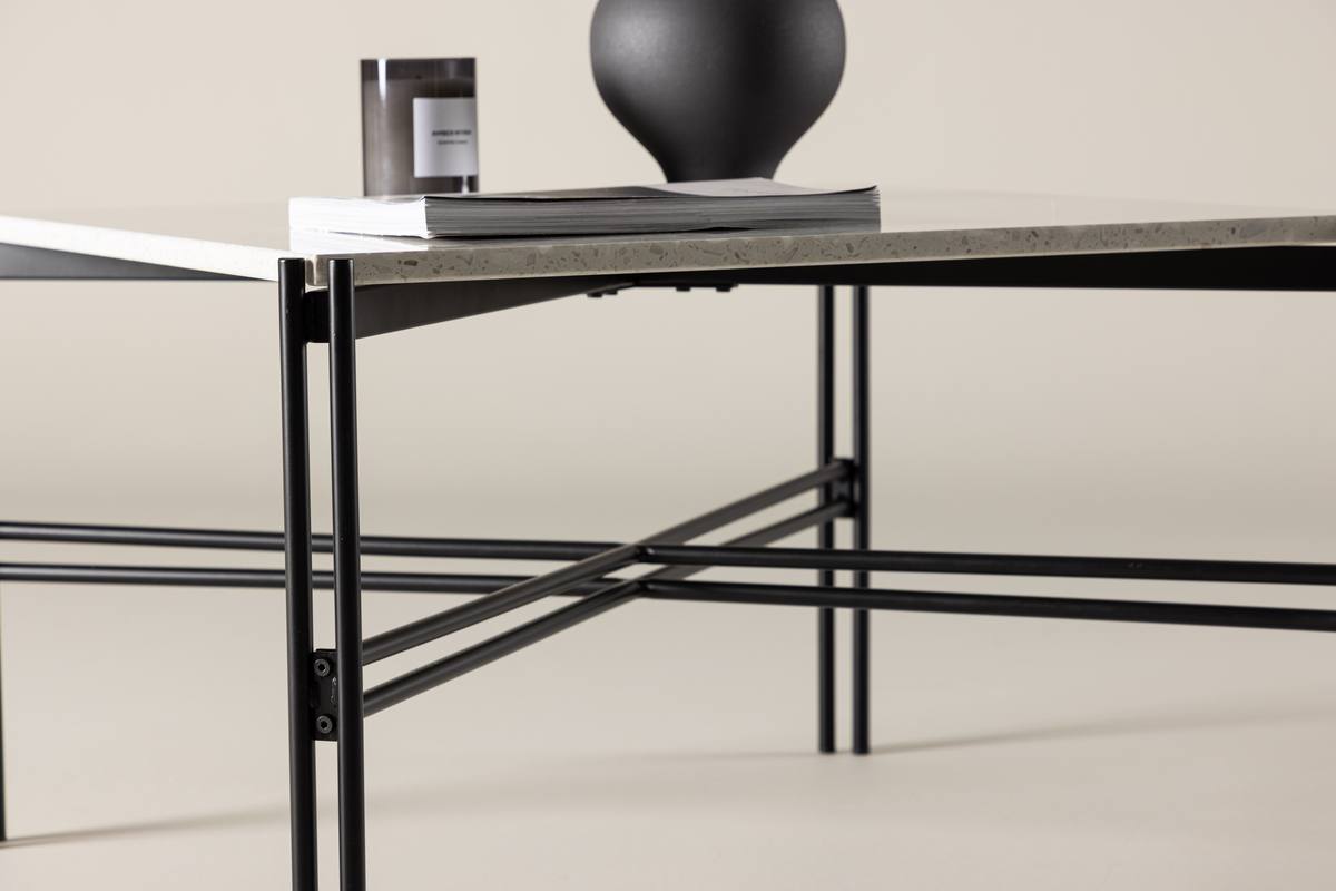 Rizoli - Sofabord i sort metal og top i terrazzo, produktbillede 3 af 8, Moderne designs hos HomeNordic