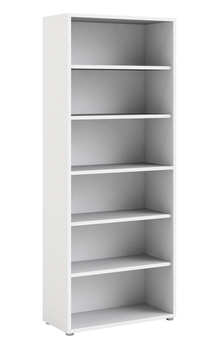 Futura hvid bogreol med 5 hylder 89,2 x 221,7 cm, Bogreoler hos HomeNordic