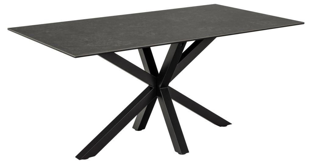 Sorgenfri spisebord 160 x 90 cm med sort keramisk bordplade og sort, Spiseborde hos HomeNordic