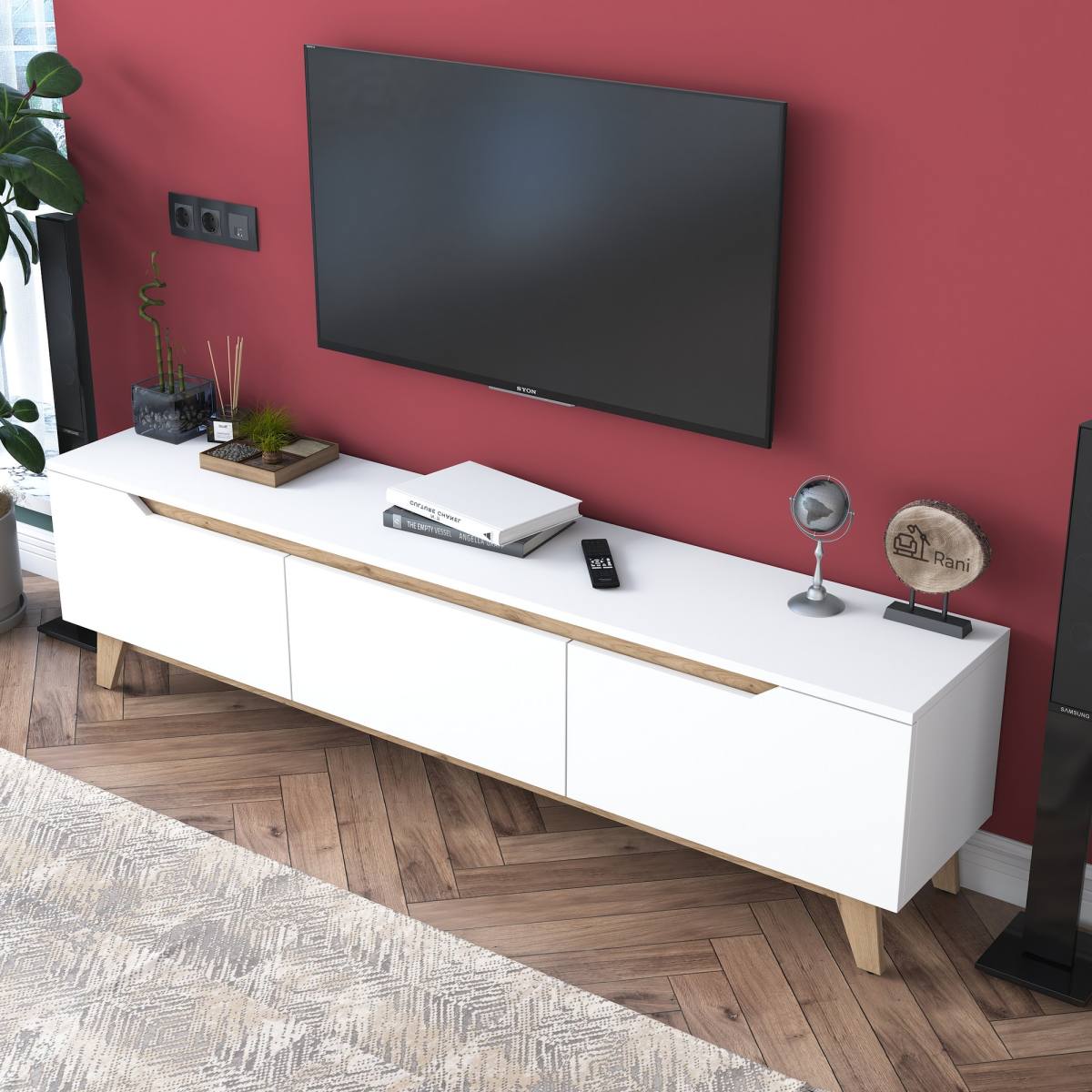NORDVÄRK D1 TV-bord, m. 3 låger, produktbillede 8 af 10, TV-borde hos HomeNordic