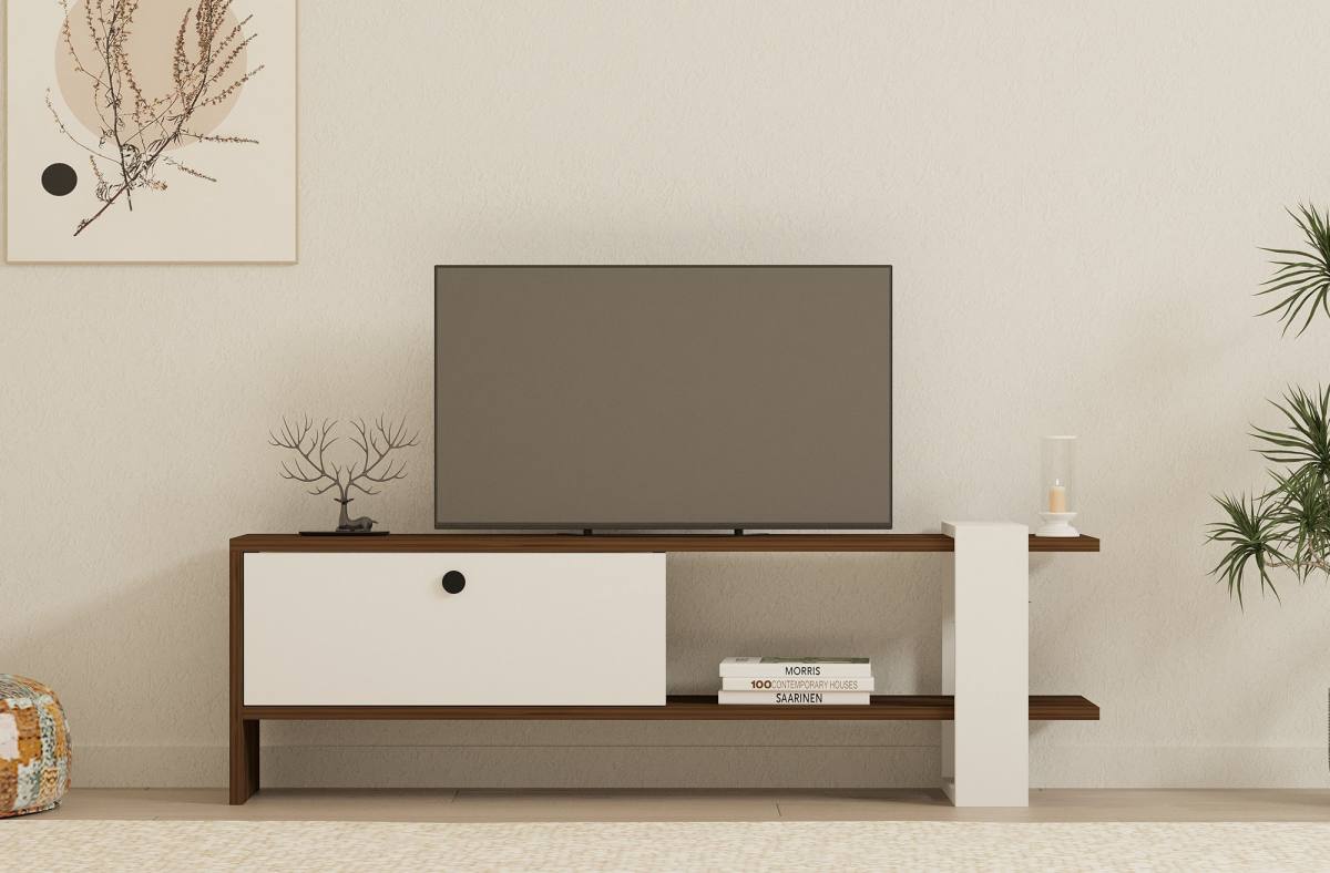NORDVÄRK Gaye TV-bord, m. 1 låge og 1 hylde, produktbillede 4 af 5, TV-borde hos HomeNordic