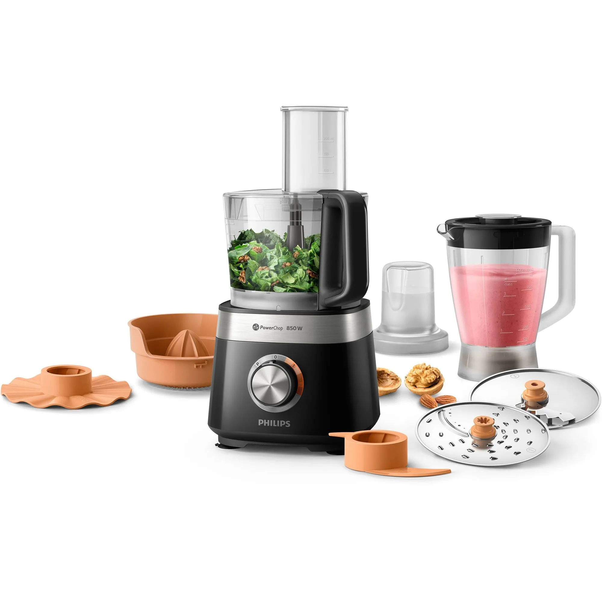 HR7530/10 Viva Collection foodprocessor, 850 watt, sort, produktbillede 4 af 10, Foodprocessorer hos HomeNordic