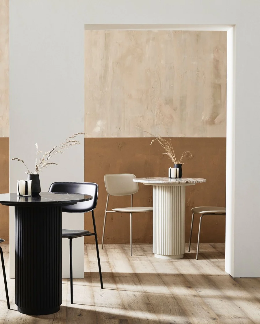 NORDAL ERIE CAFEBORD I TRÆ/MARMOR HVID/BEIGE, produktbillede 2 af 3, Spiseborde hos HomeNordic