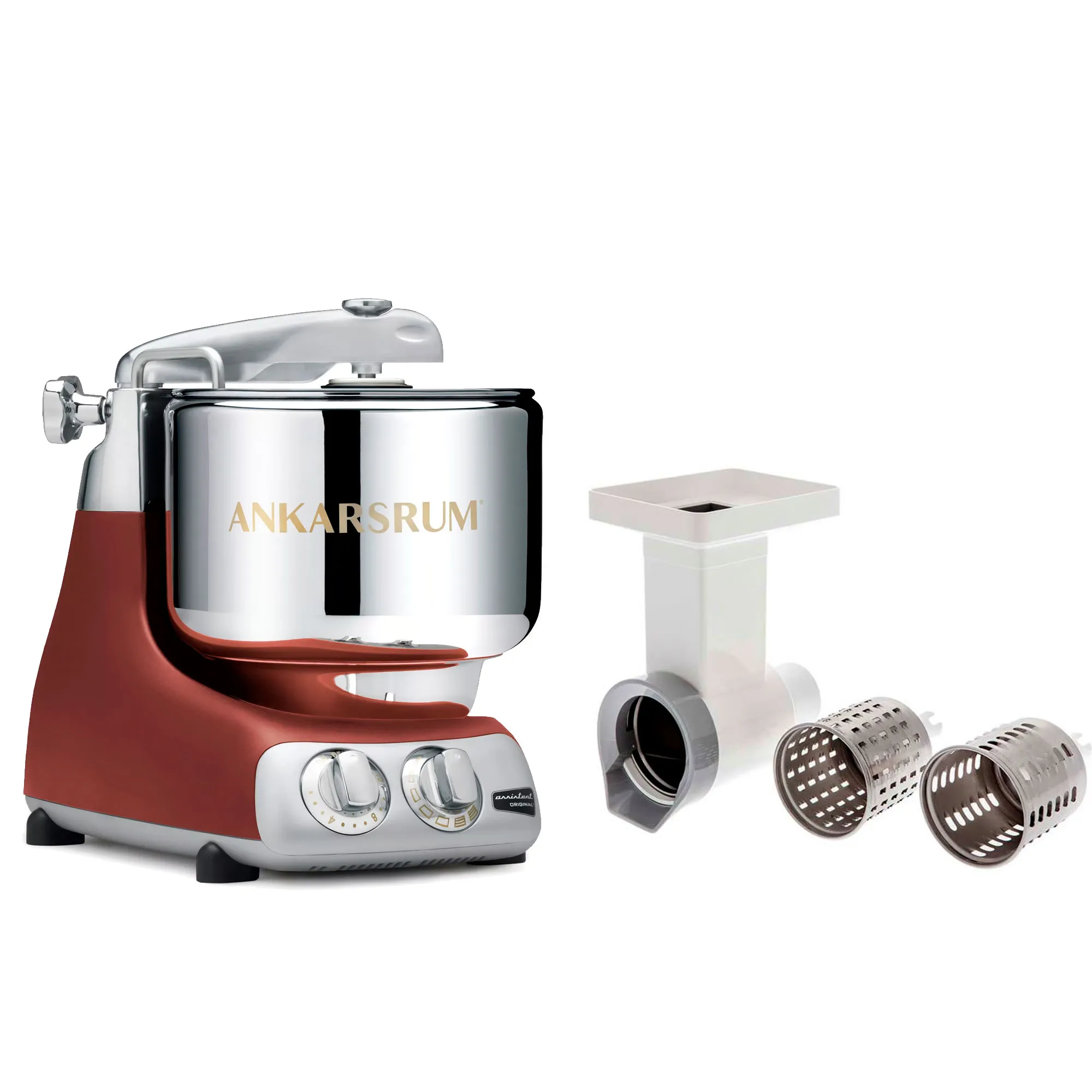Ankarsrum Assistent Original AKM6230 Rustic Maroon + Grøntsatssnitter, Røremaskiner hos HomeNordic