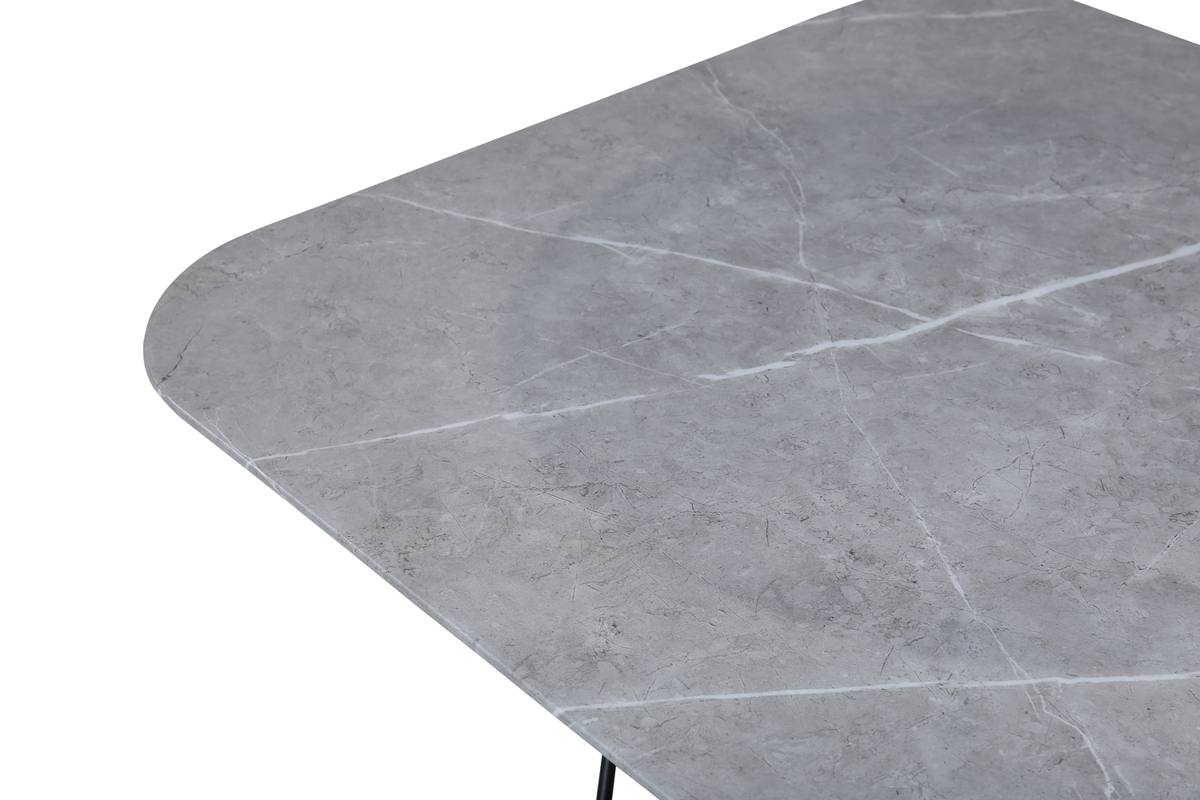 Tubas- Sofabord i grå marmor glas og sort metal, 80 x 80 cm, produktbillede 9 af 9, Moderne designs hos HomeNordic