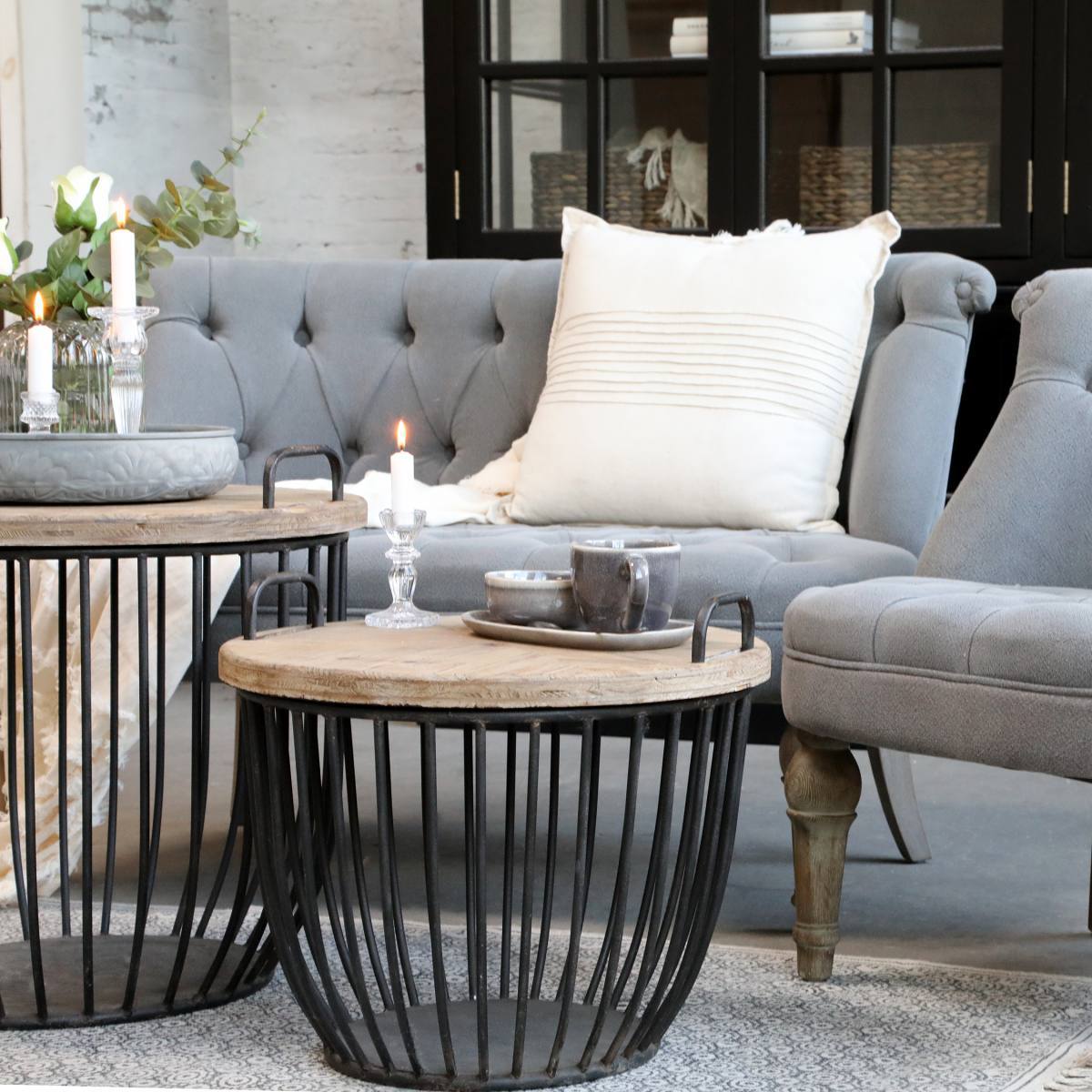 CHIC ANTIQUE FRANSK SOFA M./GRÅ/HØRSTOF, produktbillede 4 af 7, Sofaer hos HomeNordic