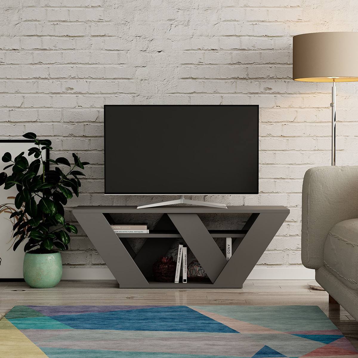 NORDVÄRK Pipralla TV-bord, m. 1 hylde, produktbillede 3 af 3, TV-borde hos HomeNordic
