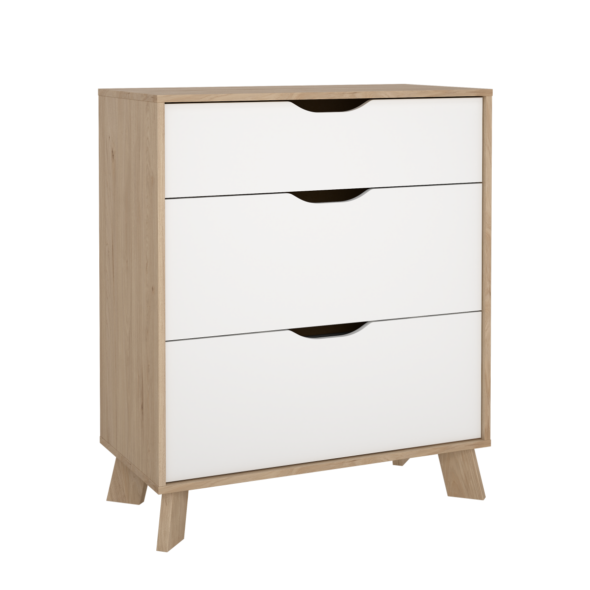 Estate kommode i hvid egelook 78 cm med 3 skuffer, Kommoder hos HomeNordic