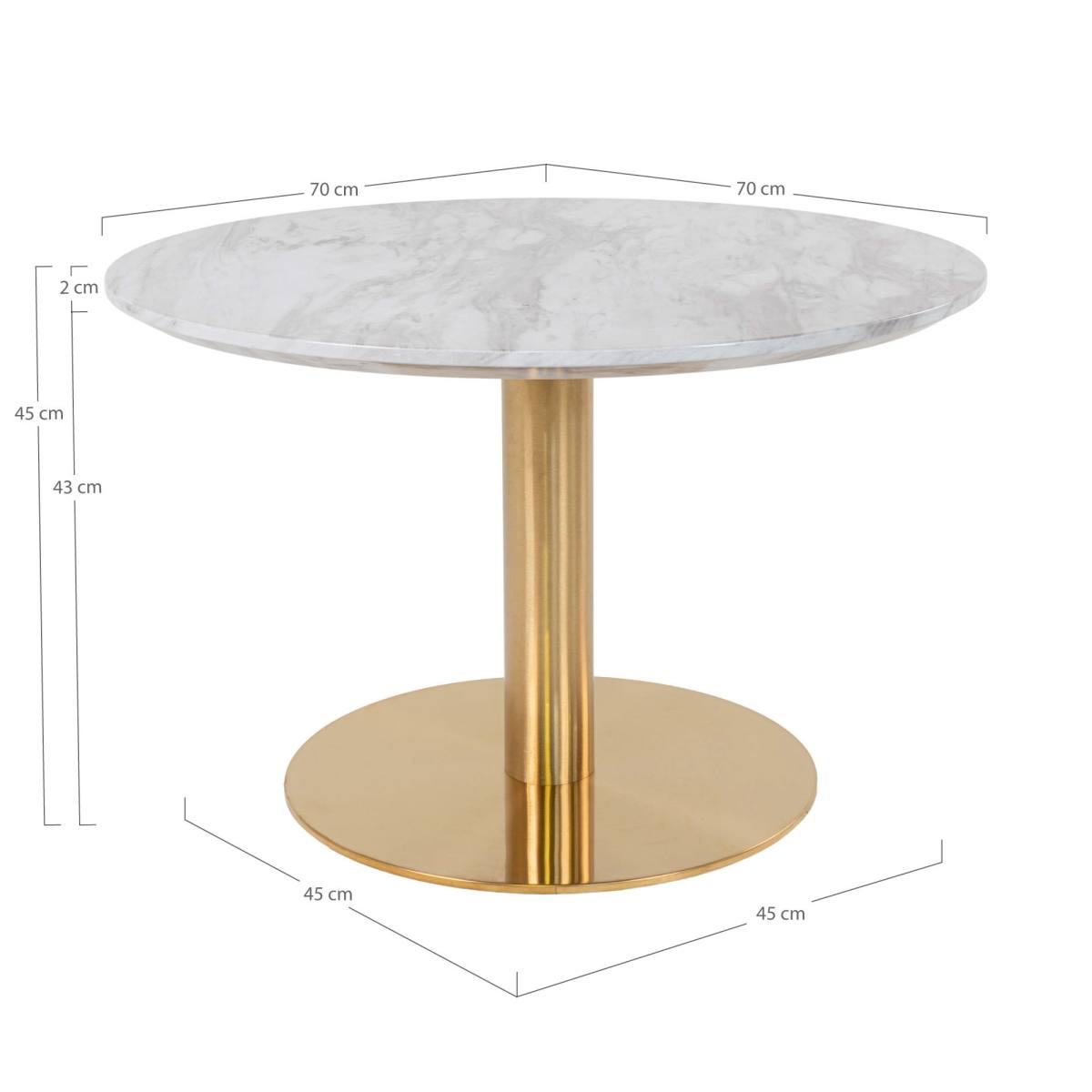 Nadal - Sofabord i marmorlook og messing, produktbillede 5 af 9, Moderne designs hos HomeNordic