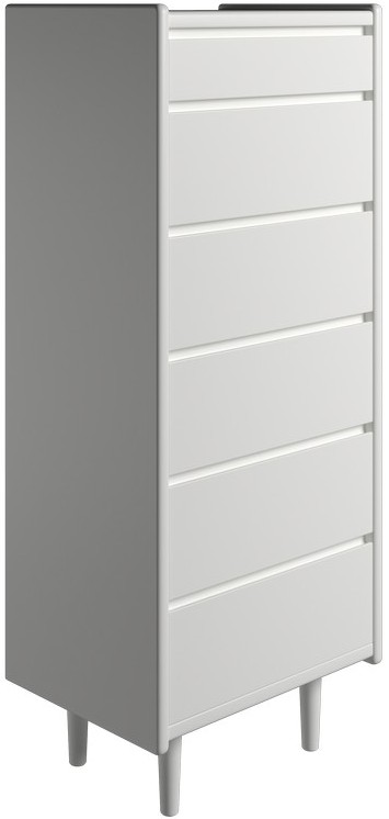 Krone kommode 50 cm bred med 6 skuffer hvidlakeret, Kommoder hos HomeNordic