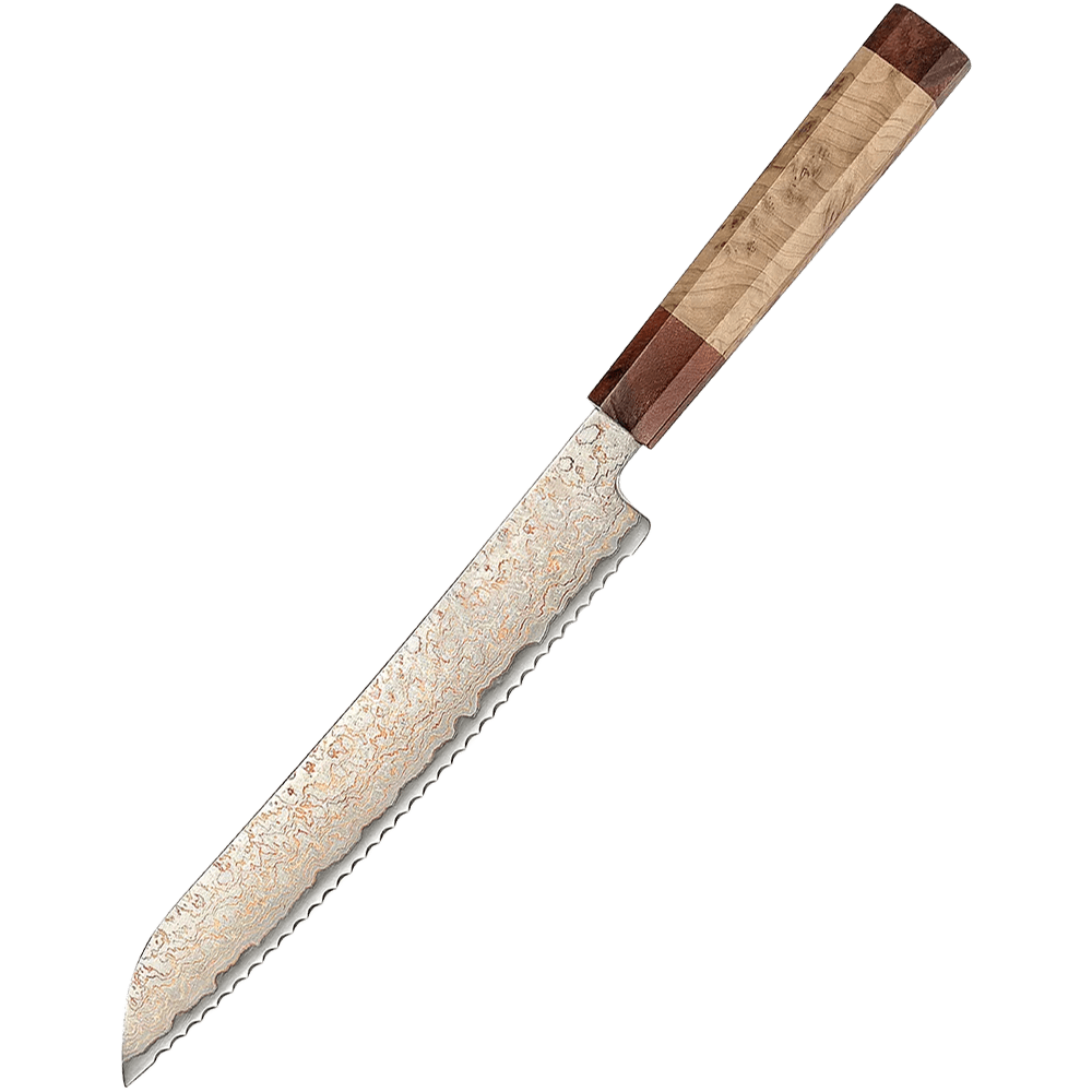 Gozuki | Brødkniv 220 mm | Japansk kokkekniv | Rinzen #1 & Damaskus37, Kokkeknive hos HomeNordic