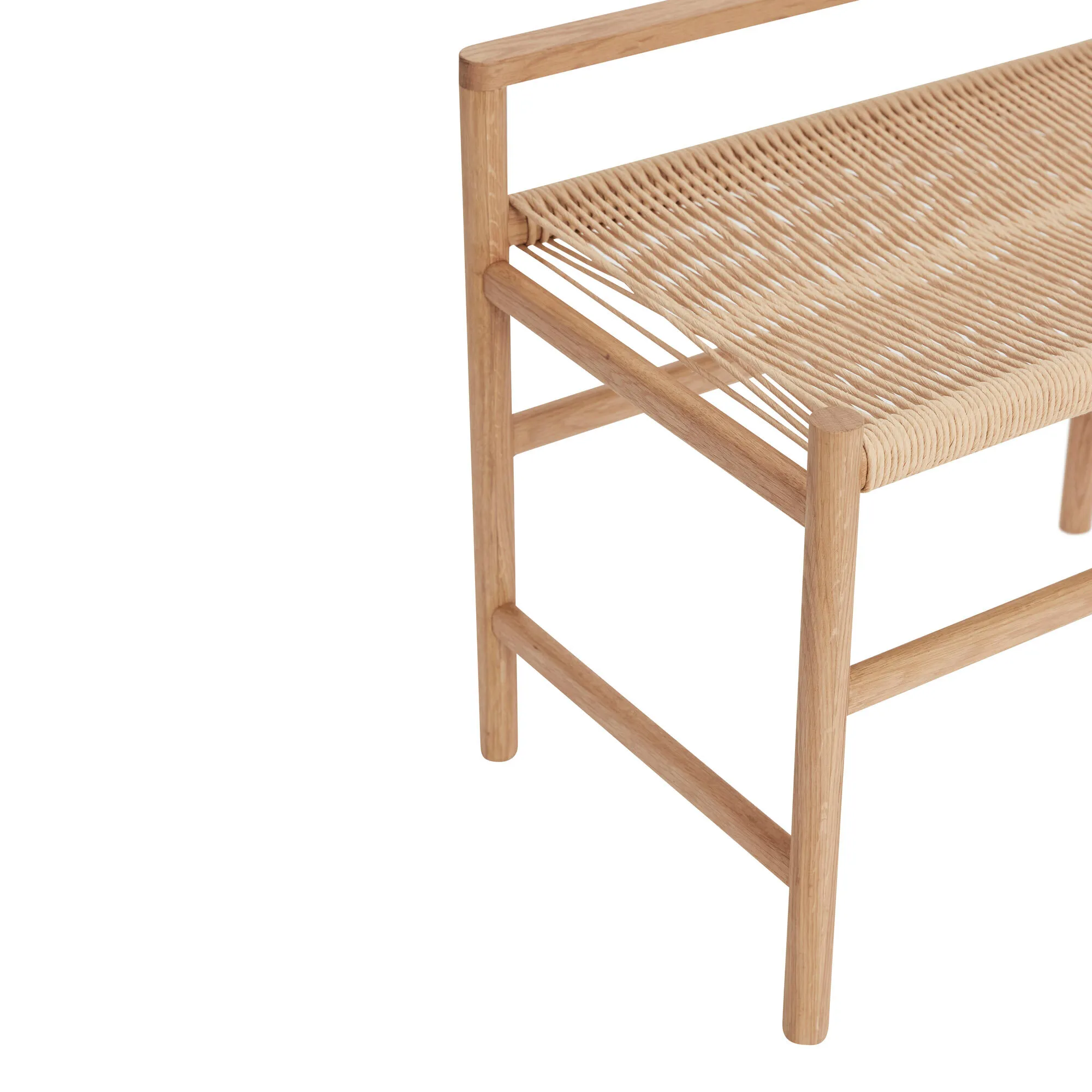 Bænk i egetræ/papirsnor, natur/off white, produktbillede 5 af 6 hos HomeNordic
