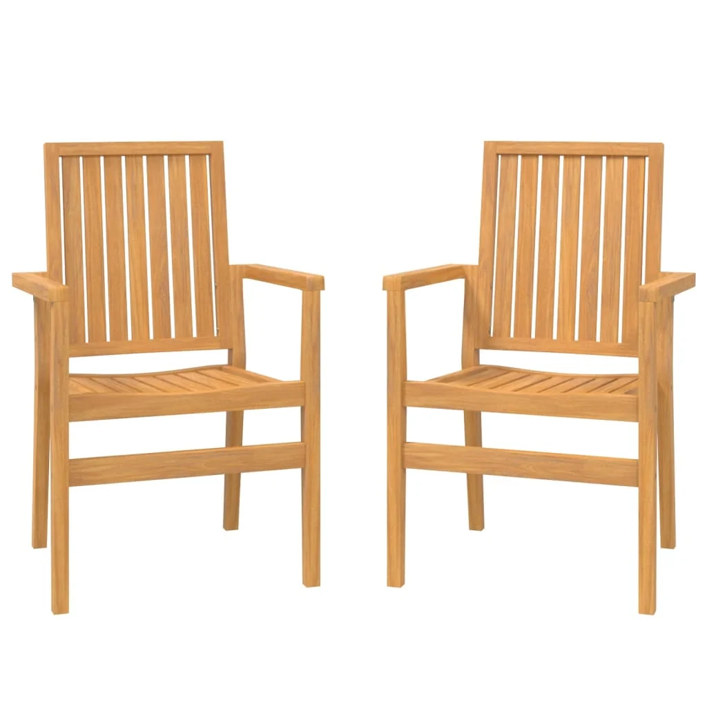Stabelbare Havestole 56,5x57,5x91 Cm Massivt Teaktræ, produktbillede 2 af 10, Havestole i teaktræ hos HomeNordic