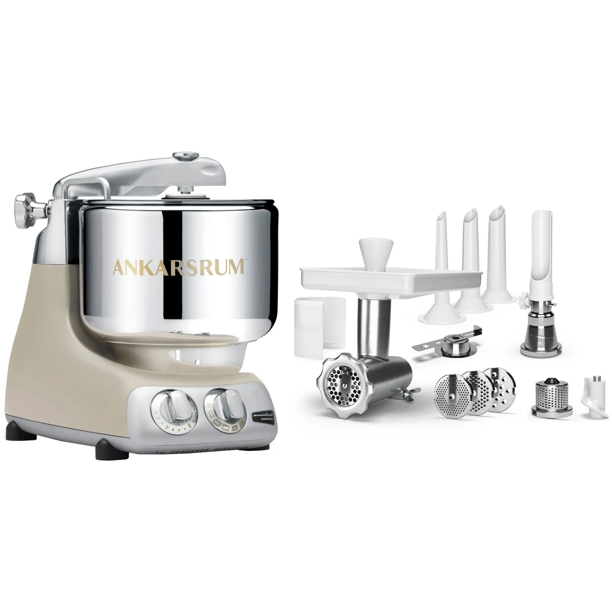 Assistent AKM 6230 røremaskine + komplet kødhakker, glossy white, produktbillede 13 af 21, Røremaskiner hos HomeNordic