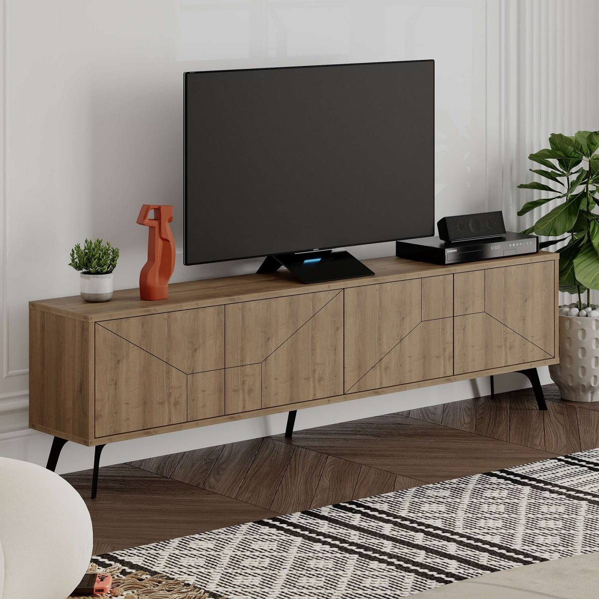 NORDVÄRK Dune TV-bord, m. 4 låger, produktbillede 5 af 6, TV-borde hos HomeNordic