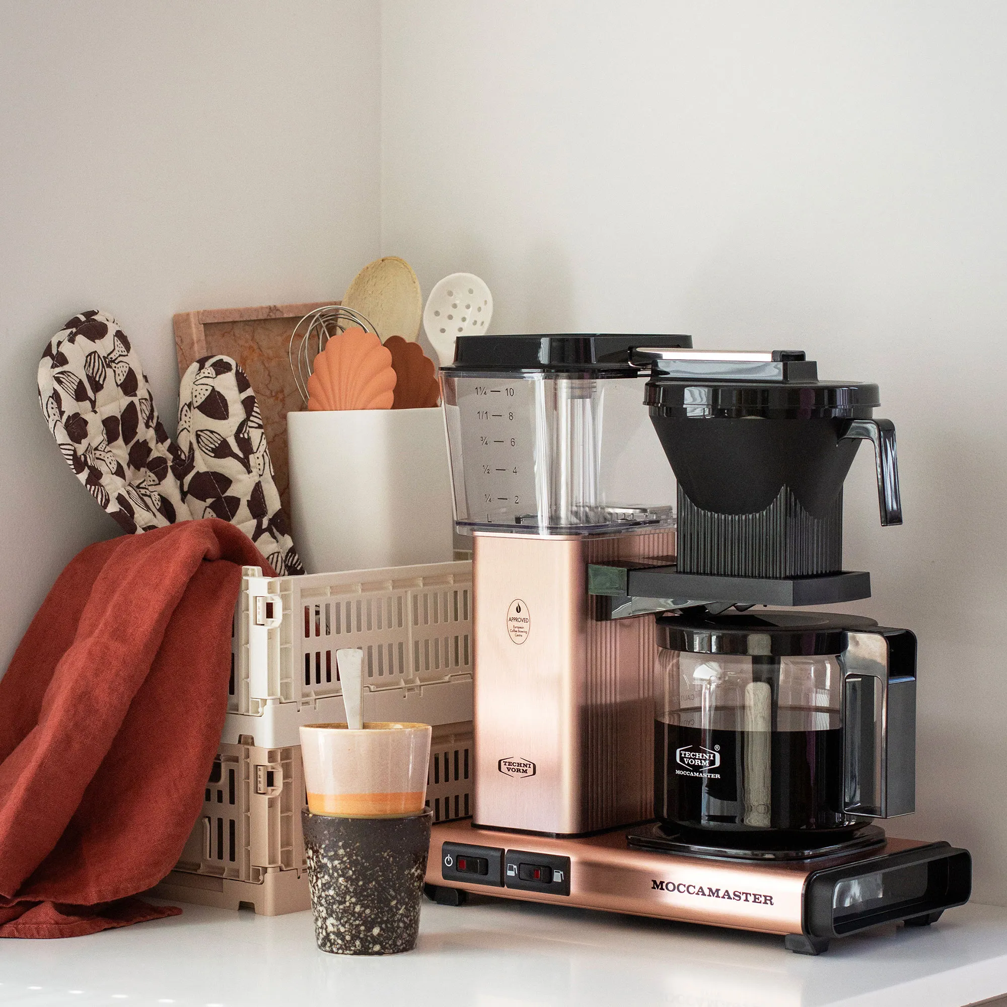 Optio kaffemaskine, roséguld, produktbillede 3 af 4, Kaffemaskiner hos HomeNordic