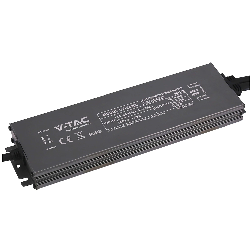 200W / 24V DC strømforsyning til LED strips, Strømforsyninger hos HomeNordic
