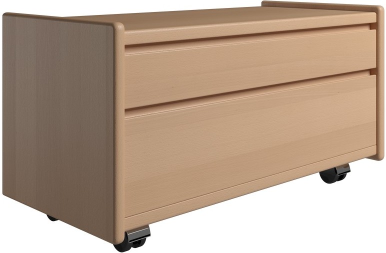 Krone sengebord i bøgefiner 80 cm bred med 2 skuffer, Sengeborde hos HomeNordic