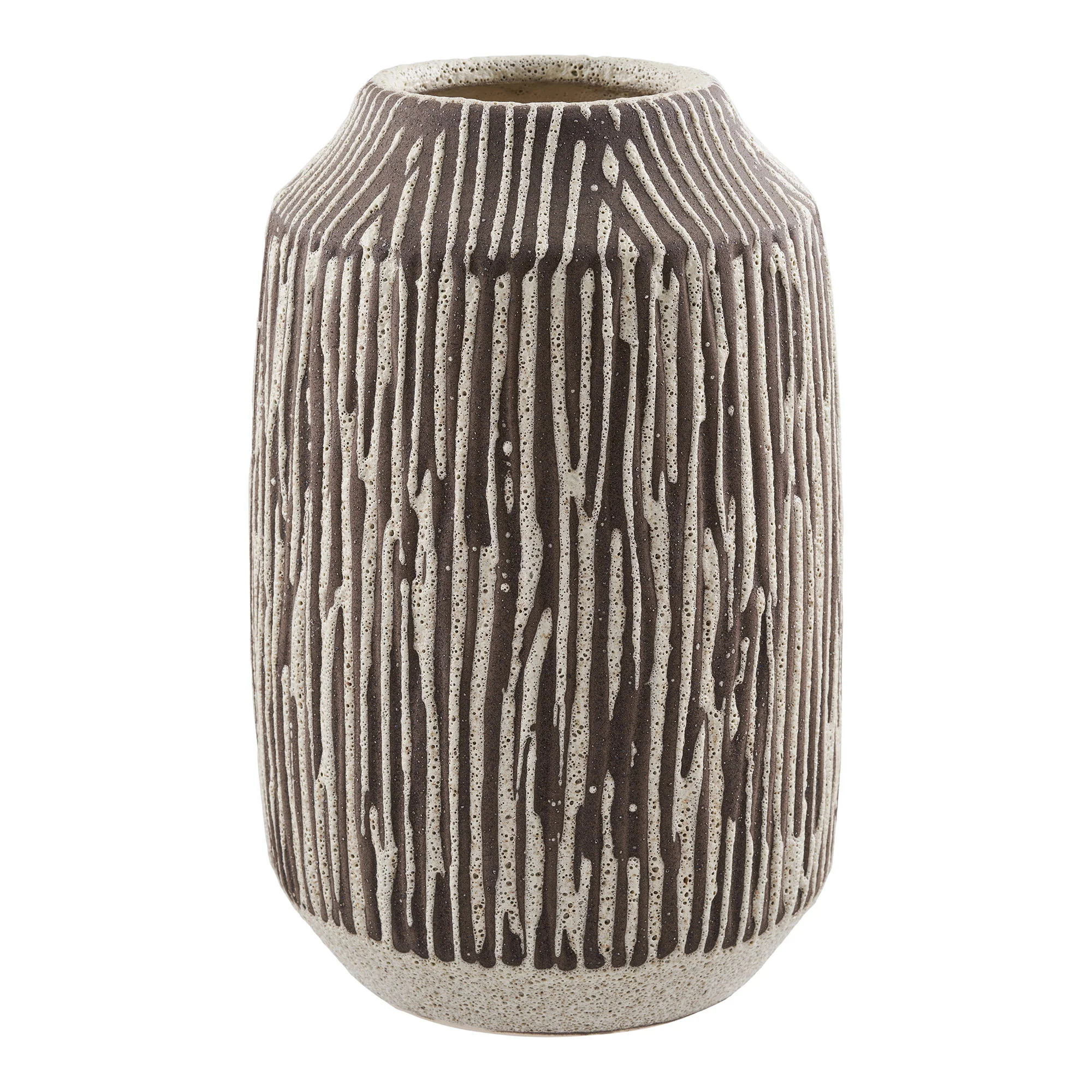 Vase - Vase, Keramik, Brun/Hvid, Ø18X28,5Cm, Vaser hos HomeNordic
