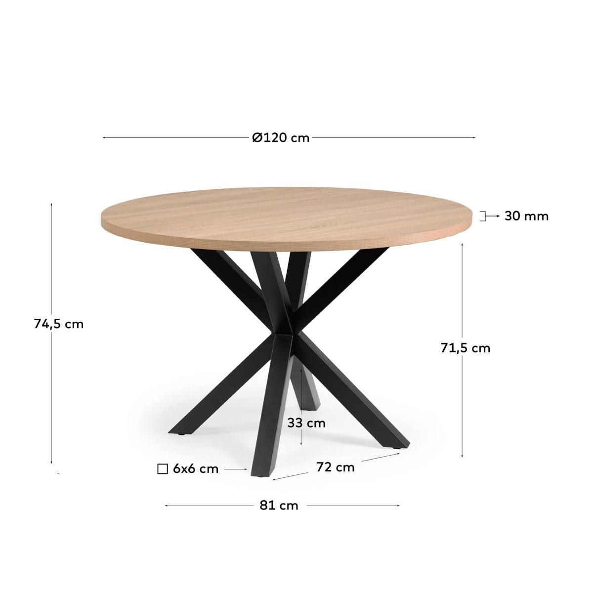 KAVE HOME Fuld Argo spisebord, rund, produktbillede 2 af 4, Spiseborde hos HomeNordic