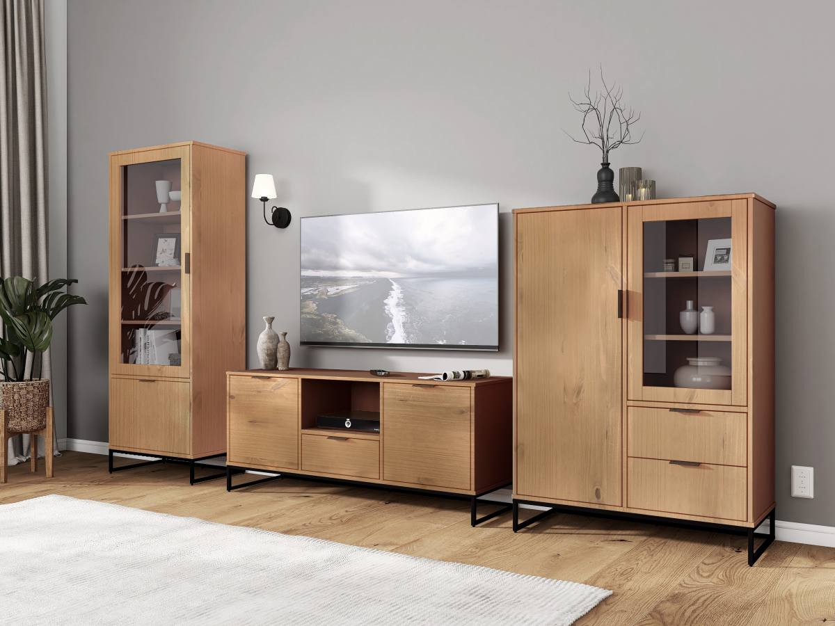 NORDIC LIVING COLLECTION Vivo TV-bord, m. 2 låger, 1 skuffe, 2 hylder, produktbillede 8 af 8, TV-borde hos HomeNordic