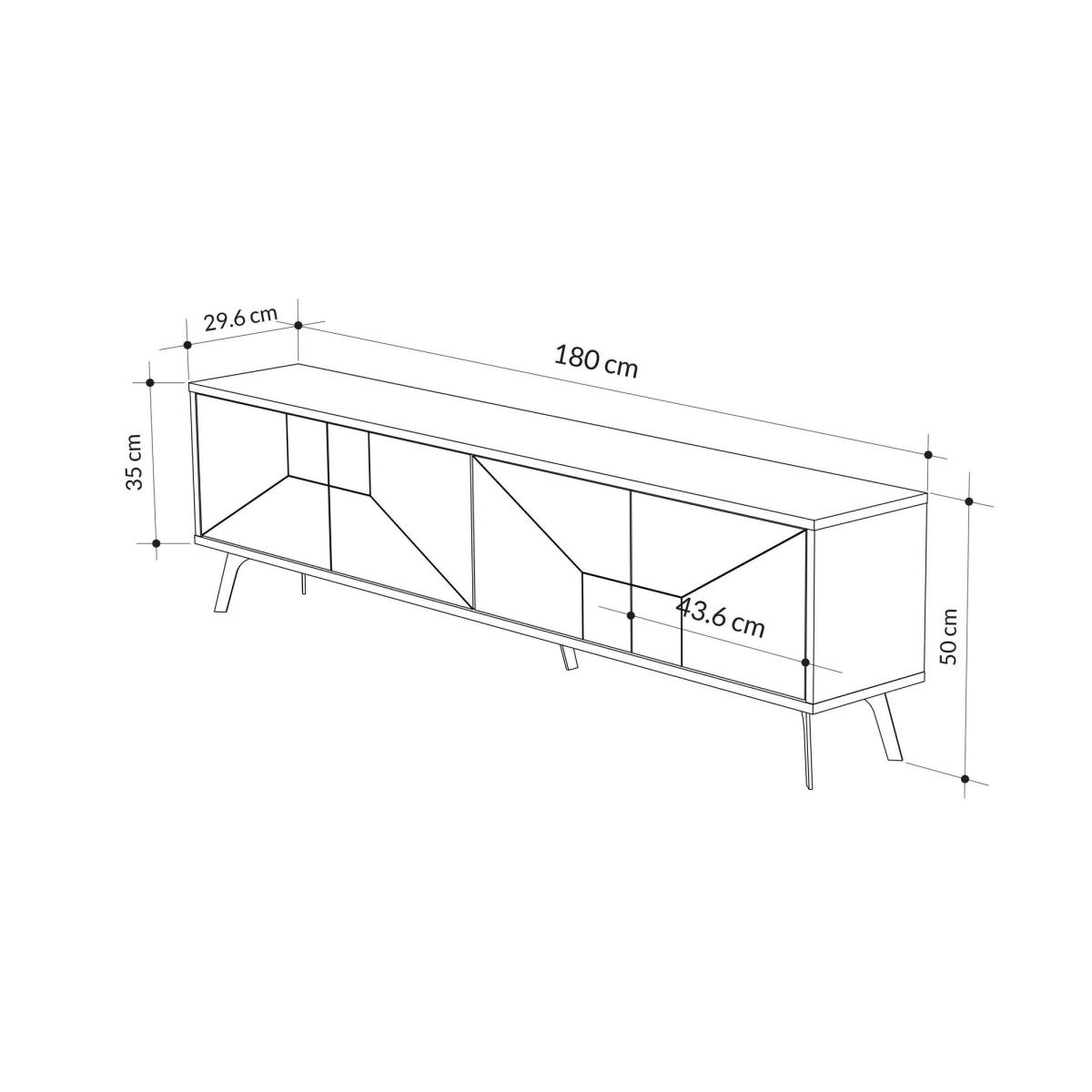 NORDVÄRK Dune TV-bord, m. 4 låger, produktbillede 2 af 6, TV-borde hos HomeNordic