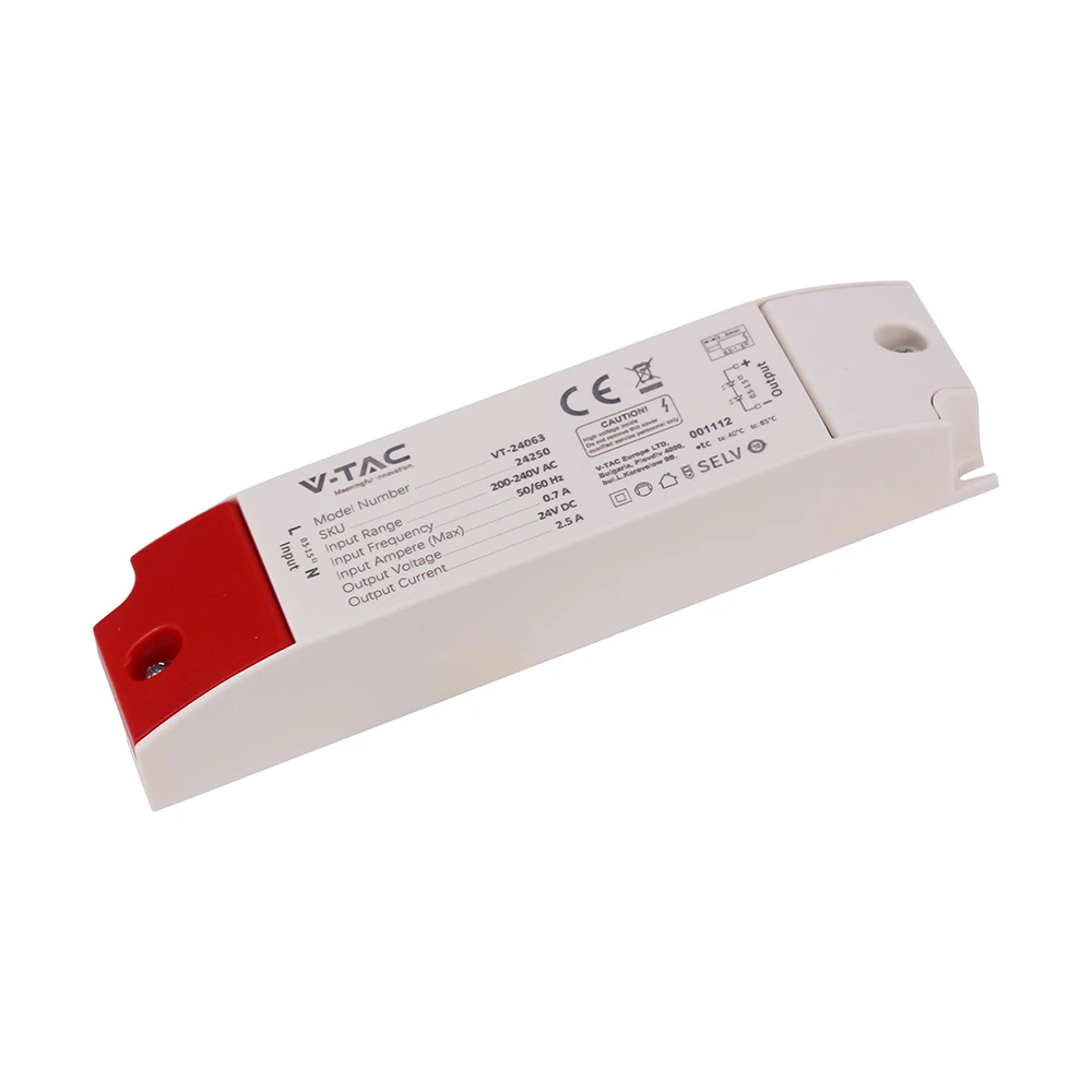 60W / 24V DC strømforsyning til LED strips, Strømforsyninger hos HomeNordic